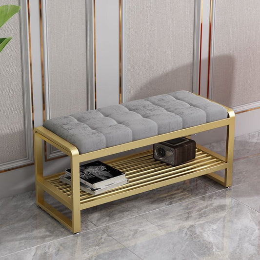 Banc porte-chaussures avec assise en velours